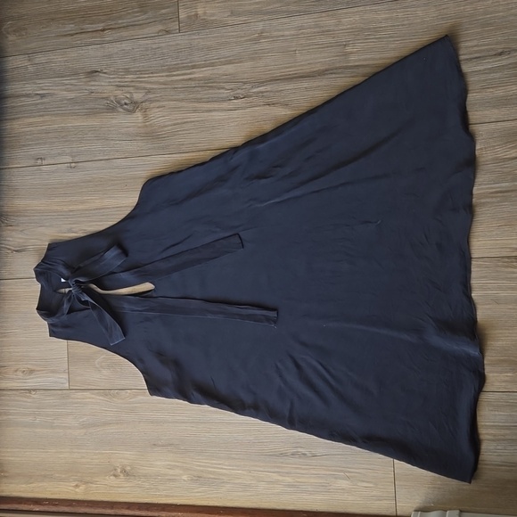 Amanda Uprichard 100% Silk Black Midi Dress - Picture 1 of 6